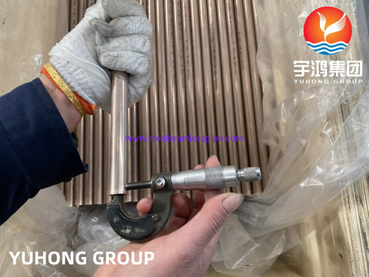 ASTM B111/ ASME SB111 C70600 Tubo sem costura de liga de cobre-níquel para trocador de calor
