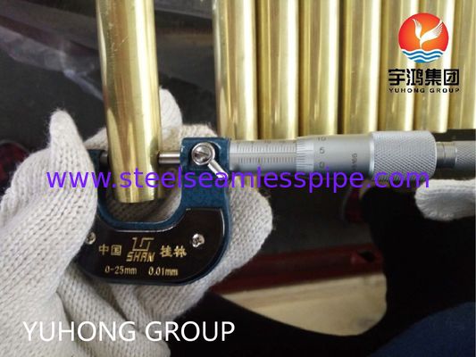 ASTM B111 C44300 Tubo sem costura de liga de cobre para condensador e trocador de calor com resistência à corrosão