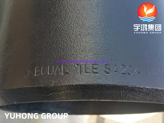 ASTM A234 WP11 Equal Tee, Combinação de fundição de aço carbono, pintura preta à prova de ferrugem