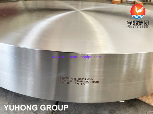 SA965 F304 Disco forjado de aço inoxidável Propriedades mecânicas superiores