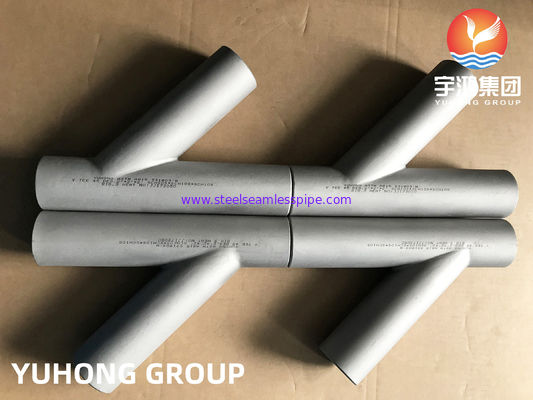 Aço duplex ASTM A815 S31803, Tee em forma de Y, encaixe de tubo de soldadura Butt B16.9