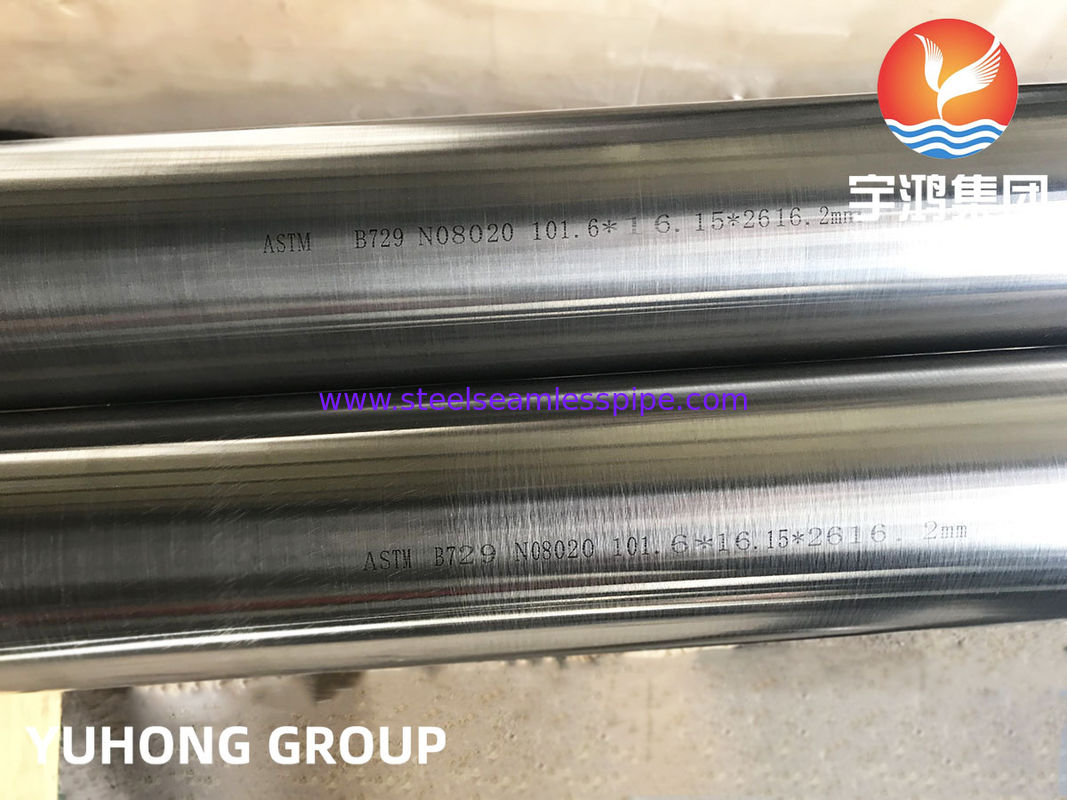 ASTM B729 LIGA 20 / UNS NO8020 HASTELLOY TUBO SEM EMENDA 100% UT