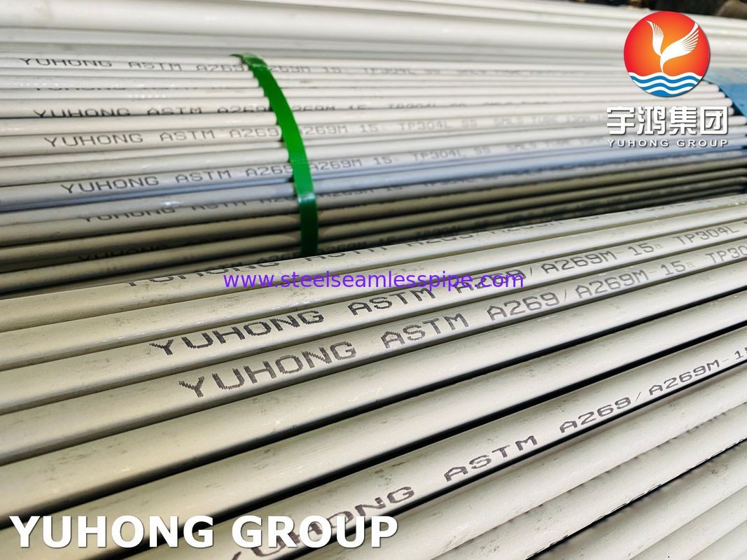 ASTM A269 TP304L Tubos sem costura de aço inoxidável emaranhados aquecidos para trocador de calor com teste PMI