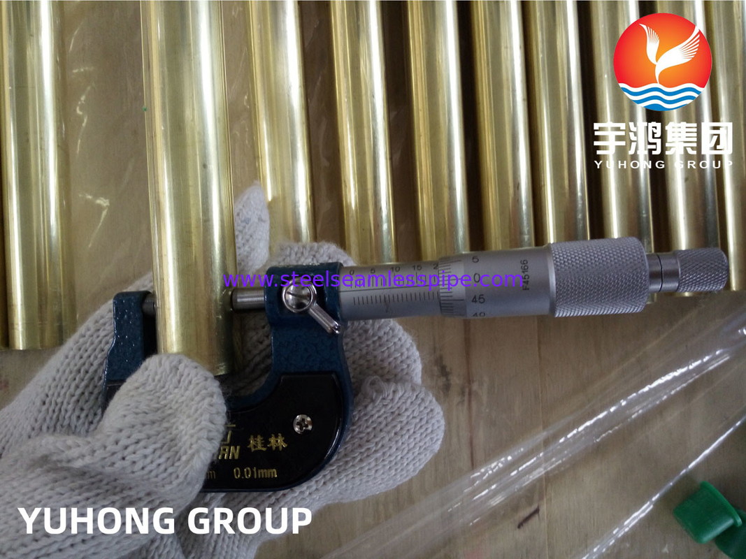 ASTM B111 / ASME SB111 C44300 Tubo de cobre e níquel sem costura para aplicação em sistemas de arrefecimento por condensador