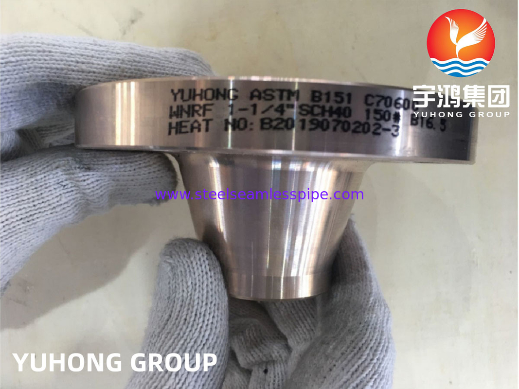 ASTM B151 C70600 1-1/4" SCH40 #150 WN Flangeiras de cobre e níquel ASME B16.5