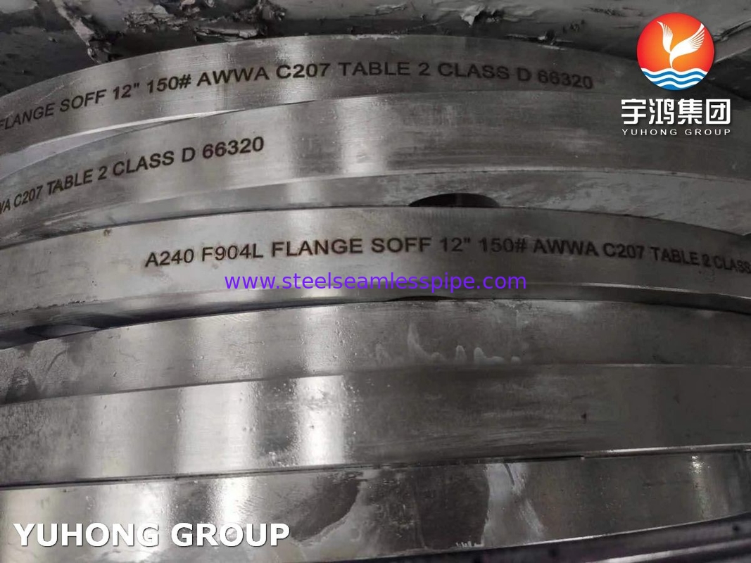 ASTM A240 F904L Aço inoxidável AWWA C207 Quadro 2 Classe D Deslizamento na flange FF