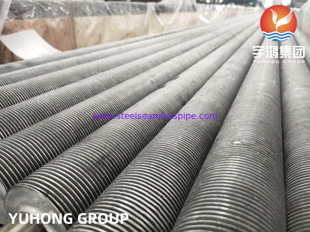 ASME SA249 TP304 Tubos de extrusão de alumínio de tipo T com nadadeira para o trocador de calor de forno seco Forma redonda