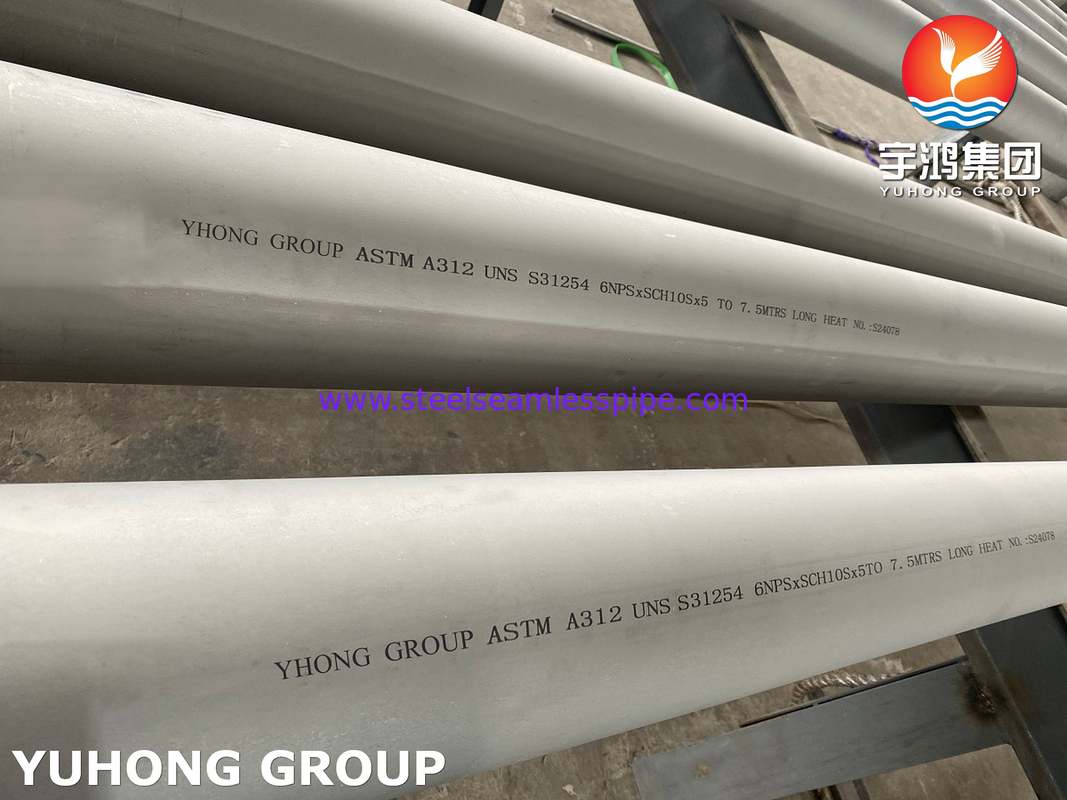 ASTM A312 UNS S31254 254SMO /1.4547 Tubo sem costura de aço inoxidável austenítico de alta mo