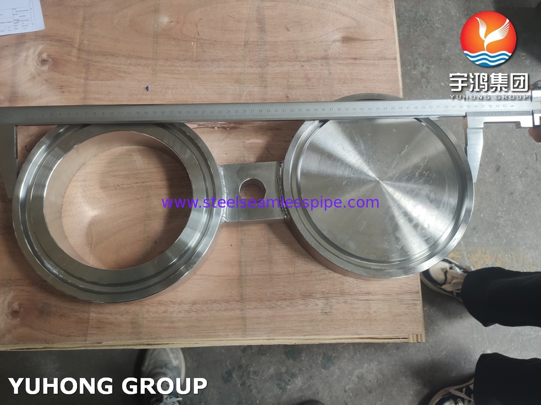 ASTM A182 F51 Duplex Steel Spectacle Blind Flange / B16.48 RTJ Figura-8