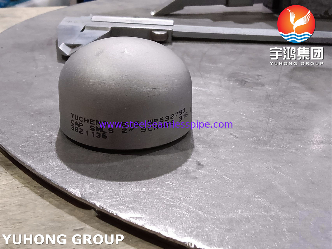ASTM A815 UNS S32750 Wrought Cap Stainless Steel Piping Fittings for Harsh Corrosive Environments and High Pressure Industrial Applications