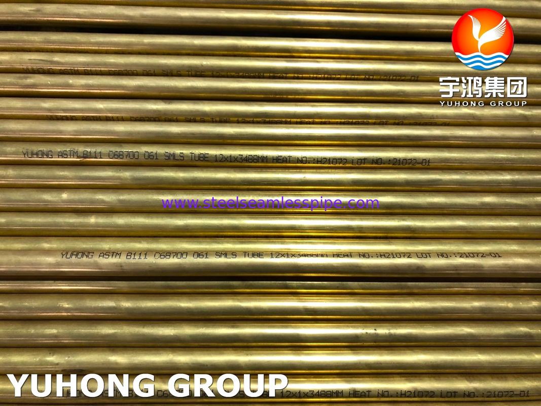 Tubo Cooper Alloy B111 C68700 O61 Recozido, Tubo de Latão de Alumínio Sem Costura para Trocador de Calor de Água do Mar