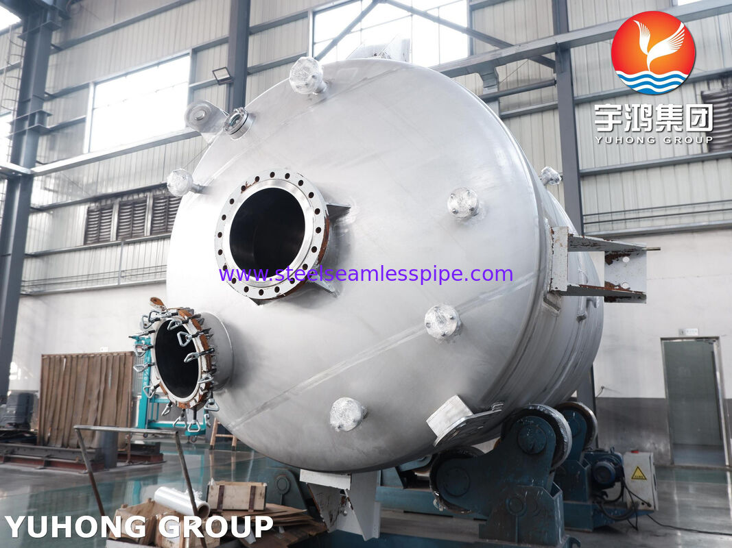 Reator com revestimento de revestimento com certificação ASME U Stamp em aço carbono SA516 Gr.70 com agitador para mistura