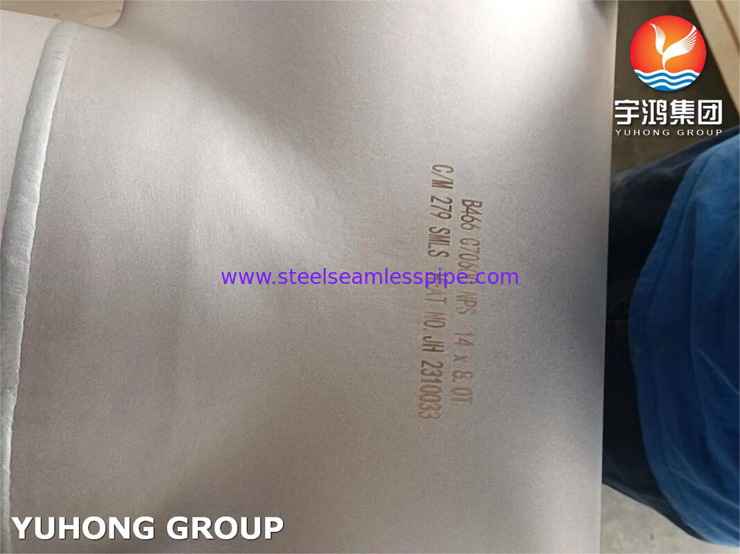 ASTM B466 C70600 Acessórios de cobre-níquel 90-10 - Ligação forjada sem costura para sistemas de tubulação de serviço corrosivos marítimos