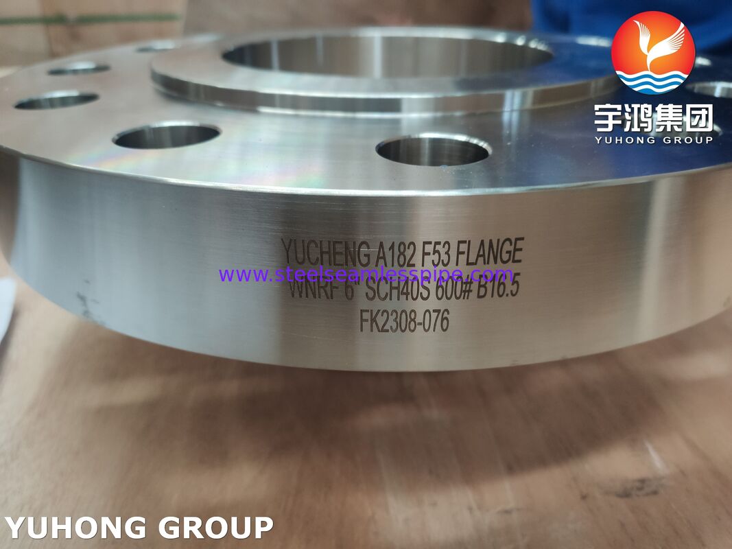 Flange de pescoço soldado ASTM A182 F53 com face elevada, aço inoxidável super duplex forjado flange WN RF
