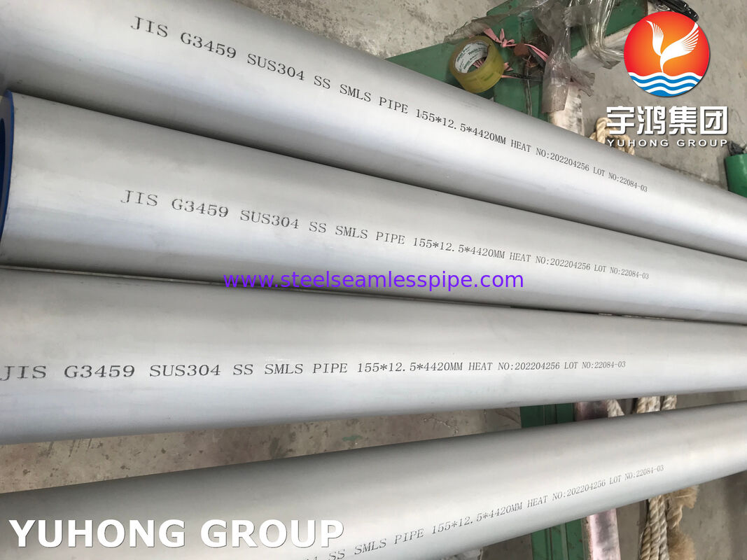 TUBO DE AÇO INOXIDÁVEL SEM COSTURA JIS G3459 SUS304 BARRA HUECA PARA SERVIÇO GERAL CORROSIVO