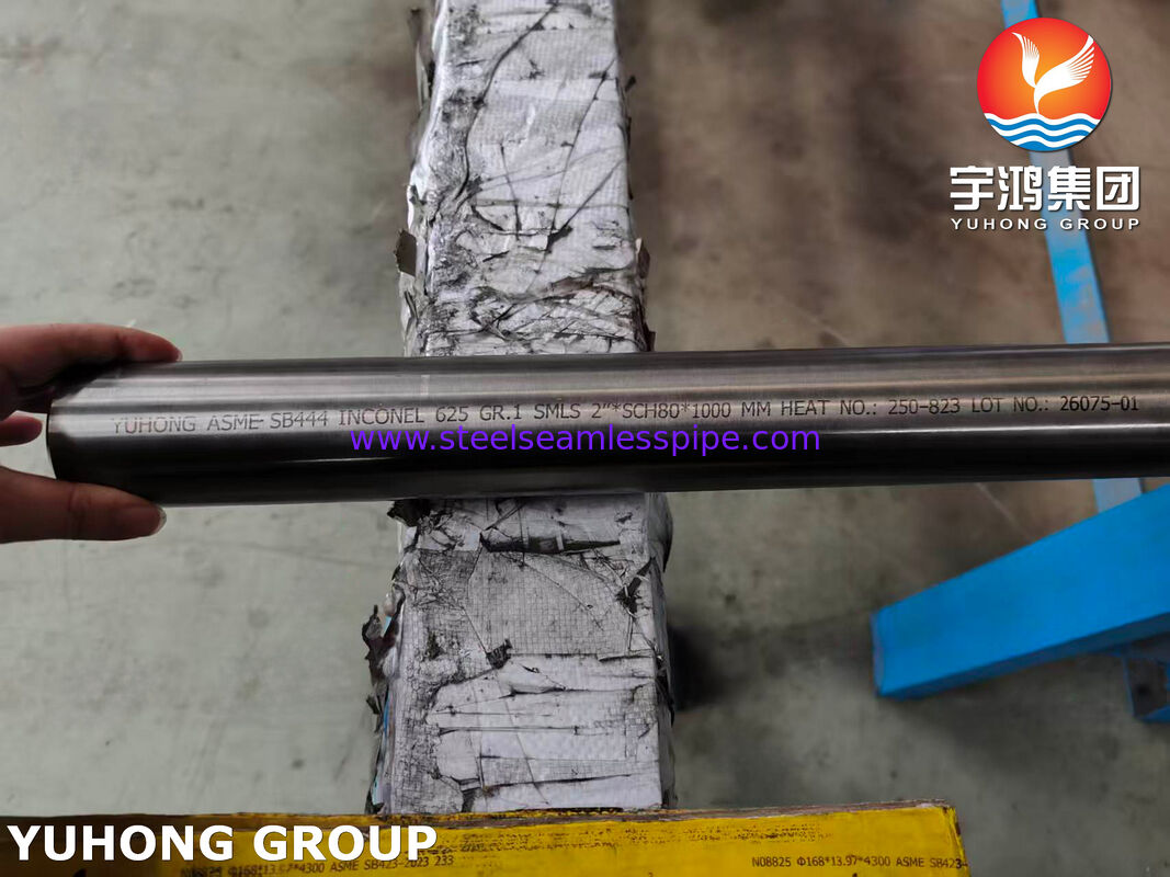 Tubos de liga de níquel ASME SB444 Inconel 625 GR.1 2'*SCH80*1000MM