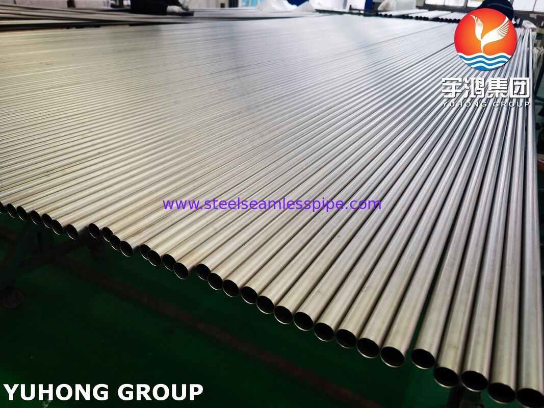 Tubo de titânio Tubo de liga de titânio ASME SB338 UNS 50400 para condensador, evaporadores trocadores de calor, sistemas químicos, equipamentos marítimos, usinas de dessalinização, usinas de energia, equipamentos de processo industrial