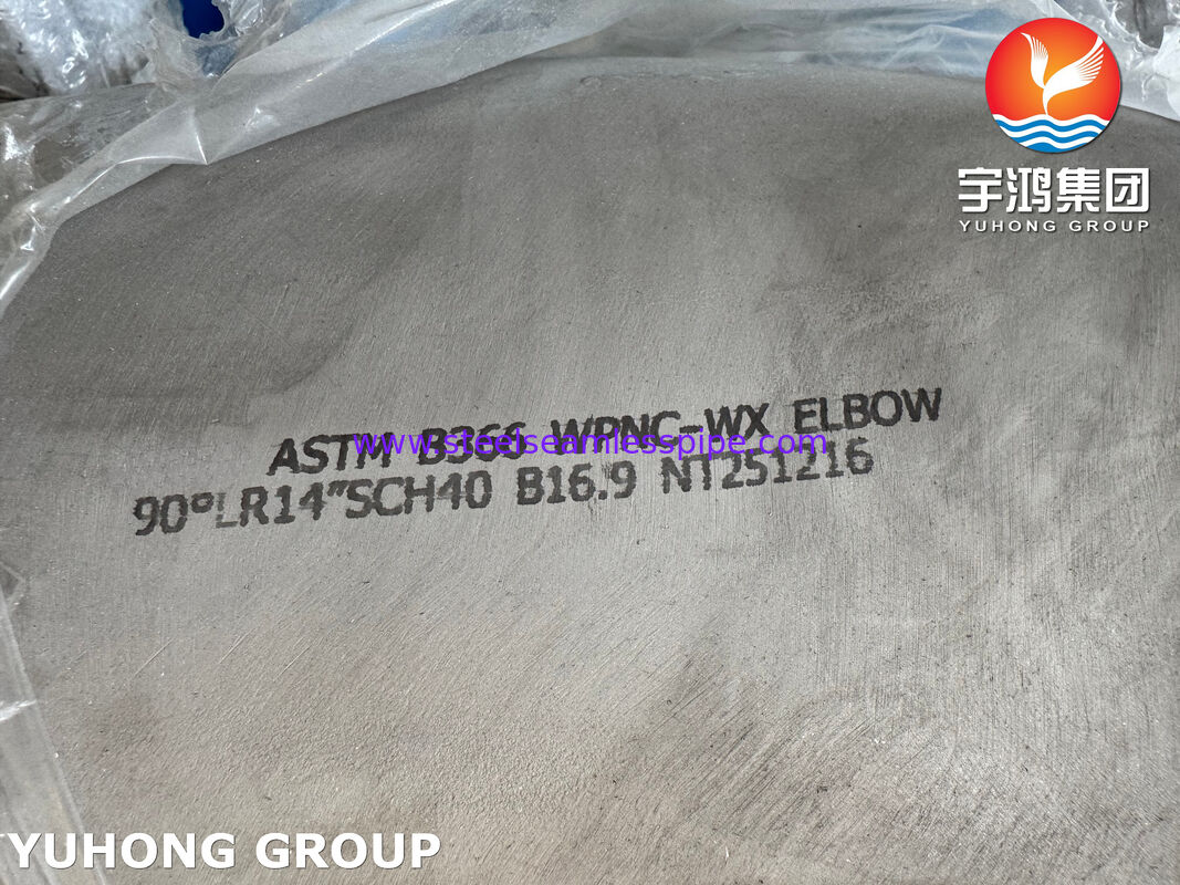 ASTM B366 WPNC Cotovelo UNS N04400 / Monel 400 Acessórios para tubos Buttweld 90 graus LR Cotovelo