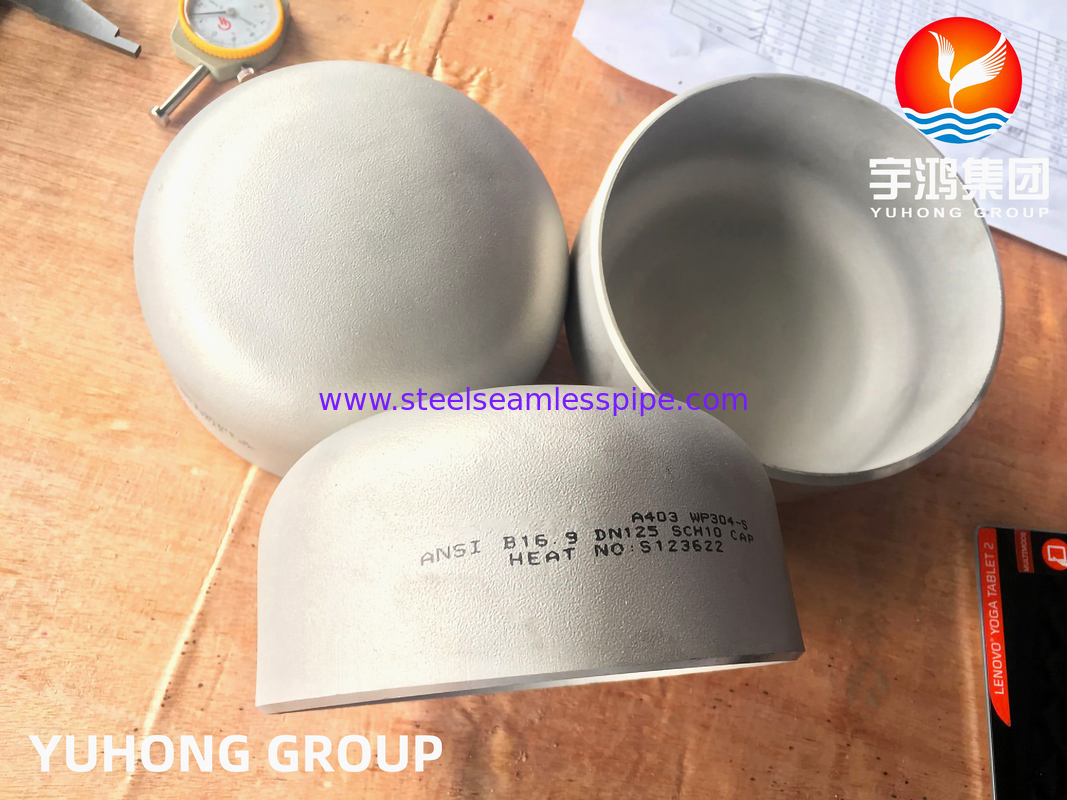 Tampão de Aço Inoxidável A403 WP304 / WP304L, Conexões de Solda de Topo B16.9, Para Fabricação de Vasos de Pressão