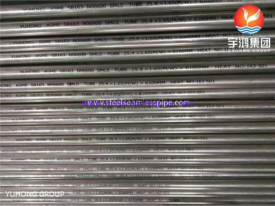 Tubos de liga de Nicke Inconel 600 Tubos sem costura para trocadores de calor SB163 UNS N06600
