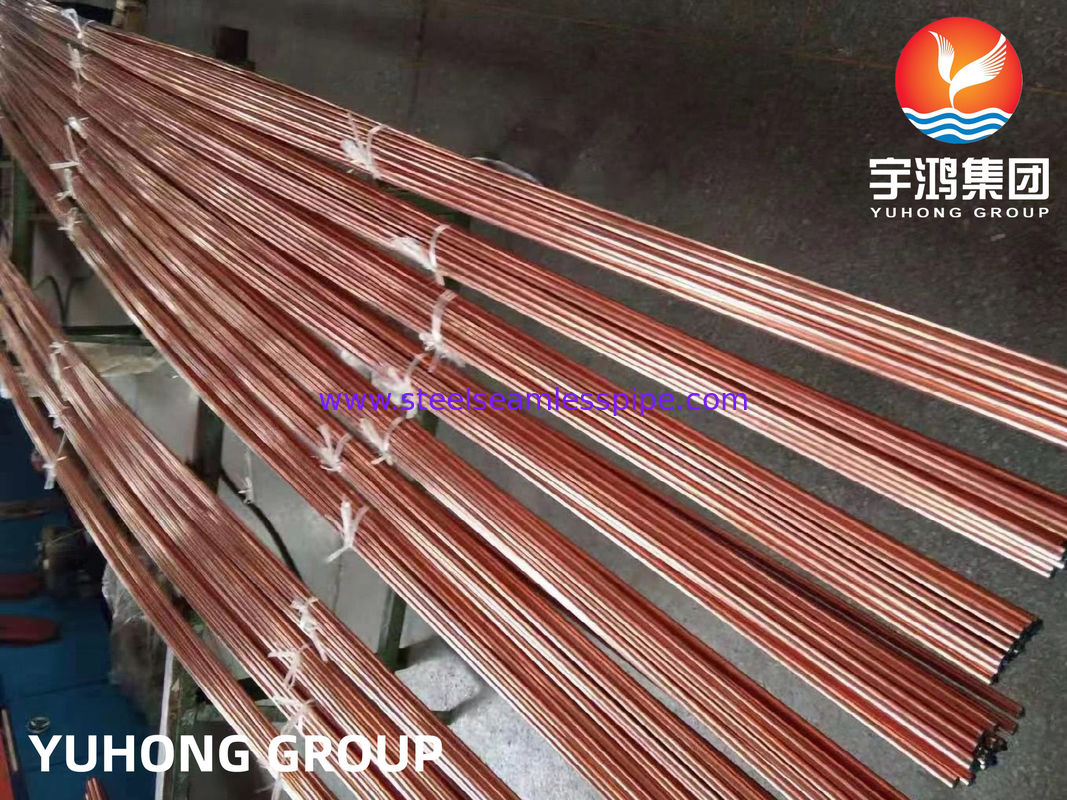 ASTM B111 / ASME SB111 TP2 UNS C12200 DHP Tubo de cobre Tubo de trocador de calor sem costura