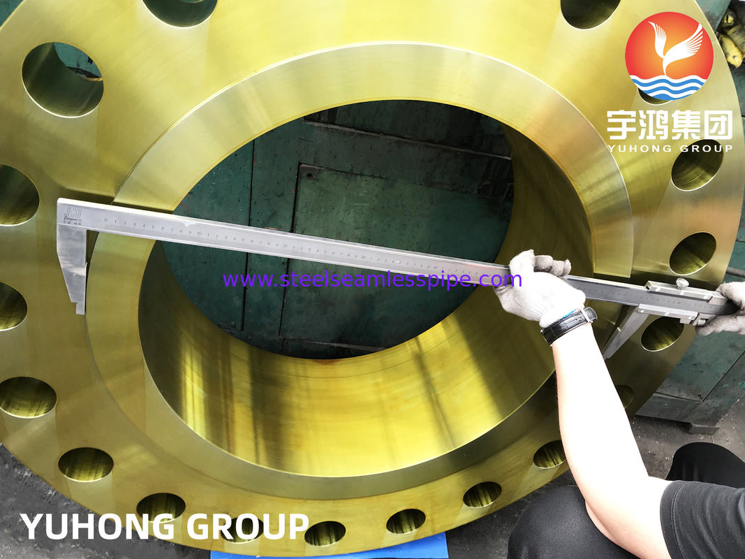 A694 F52 Flange de pescoço de soldagem com proteção contra ferrugem, aço carbono e ligas B16.47 Forja, resistente ao sulfeto de hidrogênio