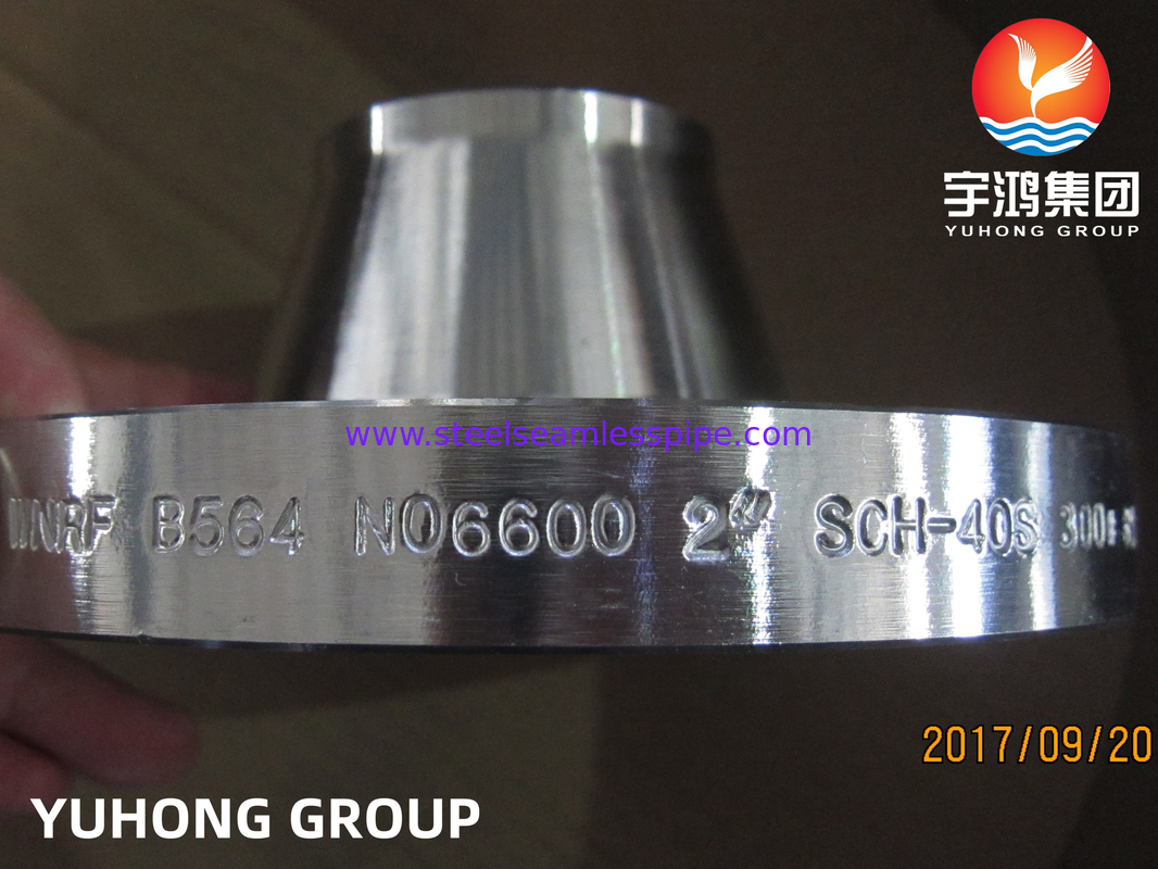 ASTM B564 Inconel 600 / UNS N06600 Flange de pescoço de solda forjada de aço de liga de níquel