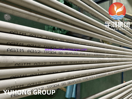 ASTM A312 TP304 Tubo sem costura de aço inoxidável em conserva e aquecido