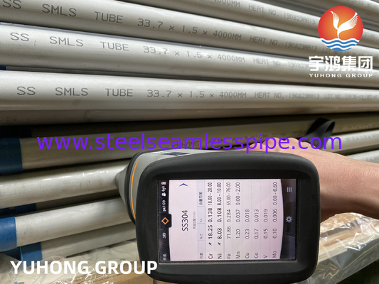 ASTM A213 / ASME SA213 TP304 Tubo de trocador de calor sem costura de aço inoxidável
