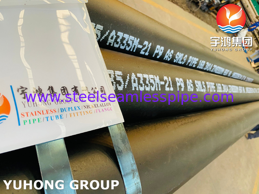 ASME SA335 P9 Tubo sem costura de aço ligado para forno, aquecedor, tubo de convecção e tubo radiante