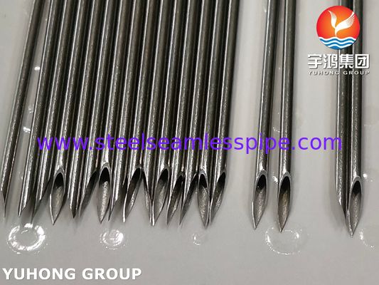 Tubo de agulha veterinária de aço inoxidável 16G para injecção de gado, ponta em tríplice convexa