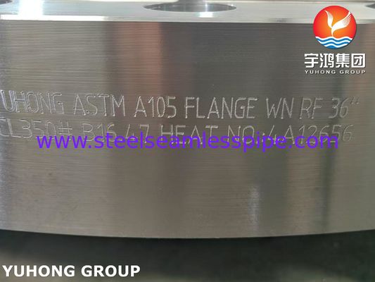 Flange Forjada de Aço Carbono ASTM A105 com Pescoço para Solda e Face Saliente B16.5
