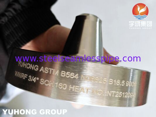 Flange de pescoço de solda Inconel 625 liga de níquel com face elevada resistente à corrosão ASTM B564