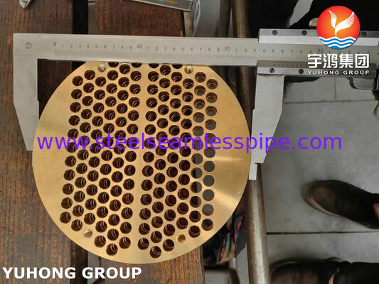 ASME SB171 C46400 Folha de tubo de liga de cobre para trocador de calor de concha e tubo