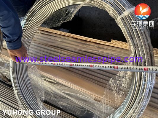 Tubo sem costura de bobina de aço inoxidável ASTM A269 TP316L para instrumentos, recozido brilhante