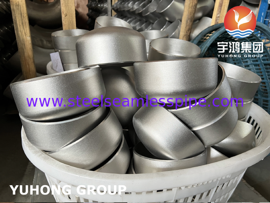 Tampão de Aço Inoxidável ASTM A403 WP316L para Soldagem de Topo ASME B16.9 Jateado para Tubulações Industriais