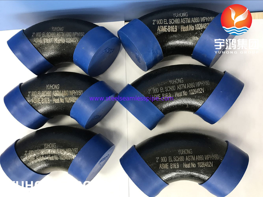 OS ENCAIXES DE TUBULAÇÃO DE AÇO DE ASTM A860 WPHY60 SCH40 BW B16.9 ENEGRECEM A PINTURA