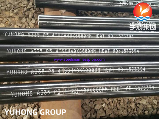 Tubos de caldeira industrial sem costura pintura preta extremidade chanfrada padrão A335